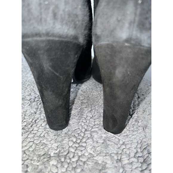 Sam Edelman Siana Boots Womens Sz 10 Black Suede Heeled Zipper Booties - Picture 8 of 11